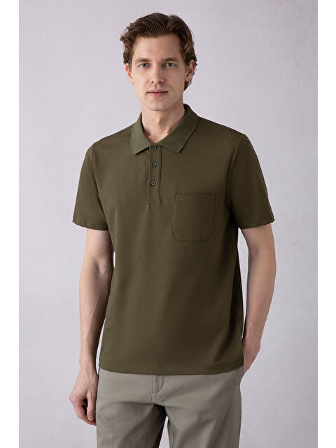 Kiğılı Regular Fit Pamuklu Nakışlı Cepli Polo Yaka Tişört - S000405047-18547