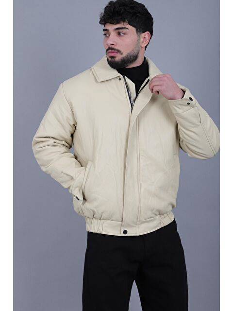 Stilkombin Kışlık Dolumlu İçi Kürklü Oversize Suni Deri Mont KMD_50502 - S000485707-19928