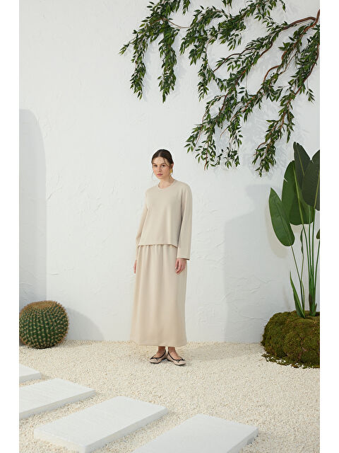 AKER Taş Bisiklet Yaka Örme Bluz