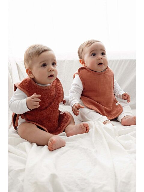 İrya Colors of Joy 2'li Organik Pamuk Müslin Bebek Önlük Seti Kiremit - S000503886-18657