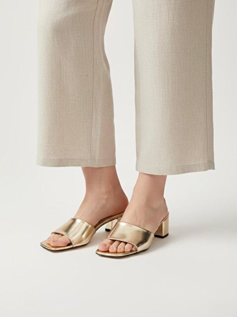 marinarosse Kadın Diodore Gold Günlük Rahat Kalın Topuklu Terlik - S000508498-20076