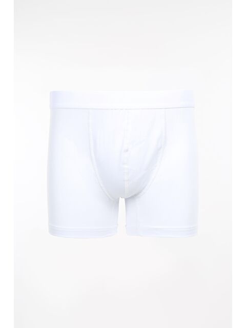 JAKAMEN Beyaz Pamuklu Esnek Kumaş Düz Boxer - S000496707-20063