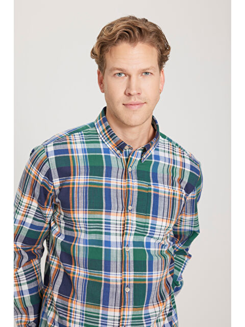 Wrangler Regular Fit Normal Kesim %100 Pamuk Yeşil Çok Renkli Gömlek - S000530599-23173