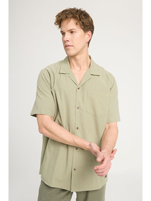 Wrangler Relaxed Fit Geniş Kesim Kısa Kollu %100 Pamuk Yeşil Gömlek - S000470817-18194