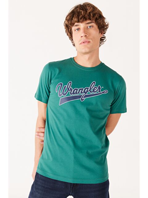 Wrangler Regular Fit Normal Kesim %100 Pamuk Bisiklet Yaka Yeşil Tişört - S000530601-18194