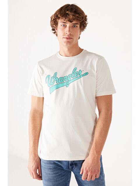 Wrangler Regular Fit Normal Kesim %100 Pamuk Bisiklet Yaka Kırık Beyaz Tişört - S000530601-20063