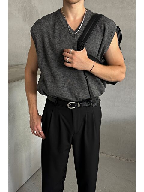 HYMAN Erkek V Yaka Oversize Süveter - S000516464-29666