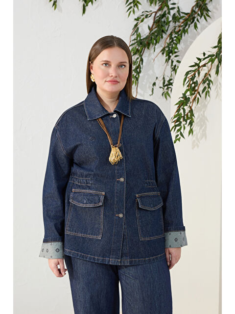 AKER Lacivert Denim Ceket