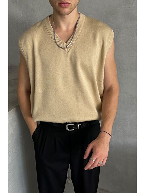 HYMAN Erkek V Yaka Oversize Süveter - S000516464-19928