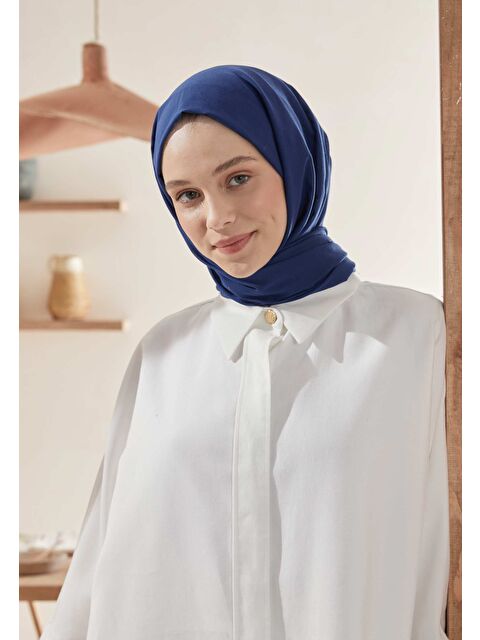 Fresh Scarfs İnce Pamuk Vual Şal Gece Mavisi - S000420394-19943