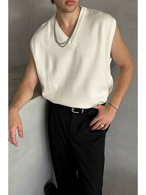 HYMAN Erkek V Yaka Oversize Süveter - S000516464-19965