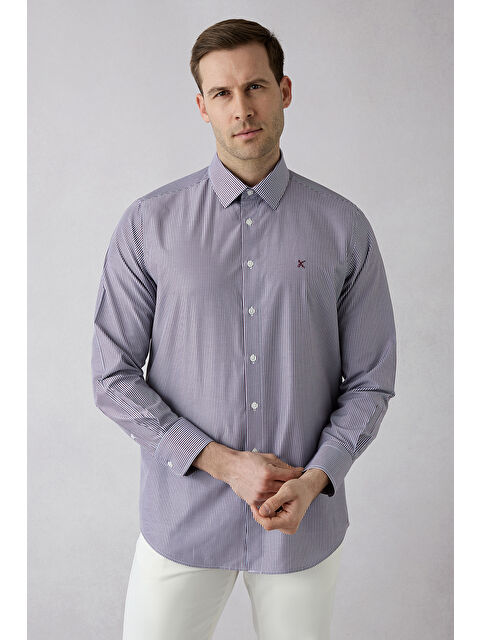 Kiğılı Uzun Kol Slim Fit Çizgili Gömlek