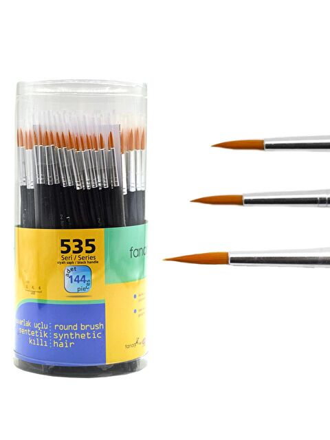 Fanart Academy Seri 535C Sentetik Kıl Yuvarlak Fırça Seti No:2-4-6144 lü (7535.S1) - S000365960-23173