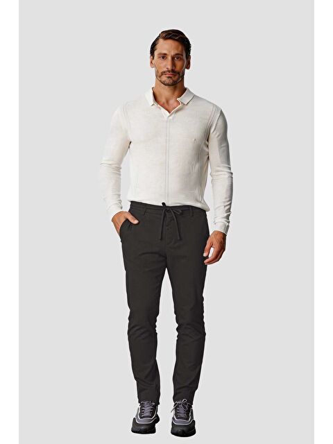 igs Kahverengi Jogger Stil Erkek Pantolon – Lastikli İpli