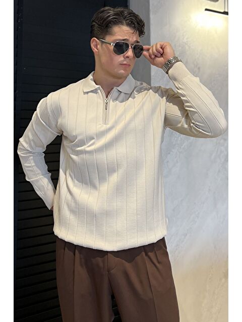 Mishar İtalia Polo Yaka Yarım Fermuarlı Erkek Triko Kazak - S000427917-19928