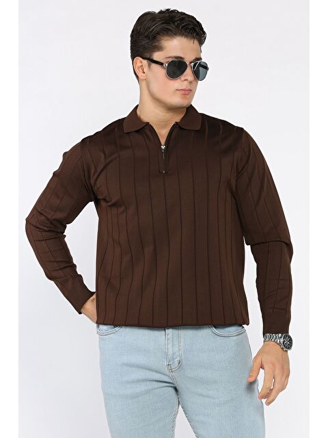 Mishar İtalia Polo Yaka Yarım Fermuarlı Erkek Triko Kazak - S000427917-19413