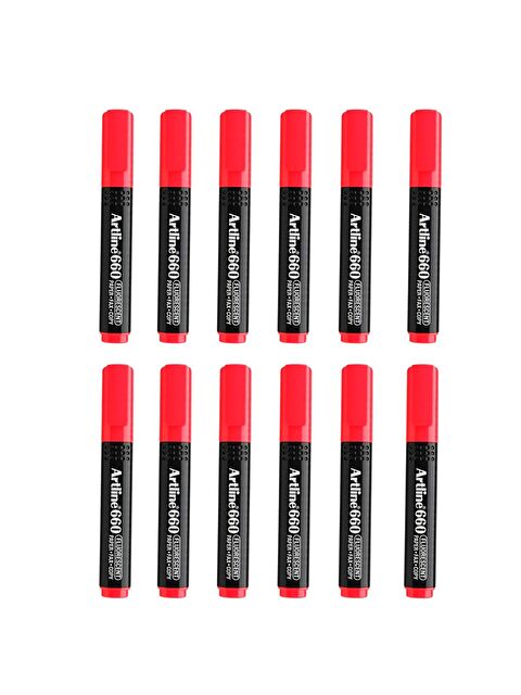 Artline Fosforlu Kalem Kesik Uç Neon Renkler Kırmızı 12 Adet - S000481722-20045