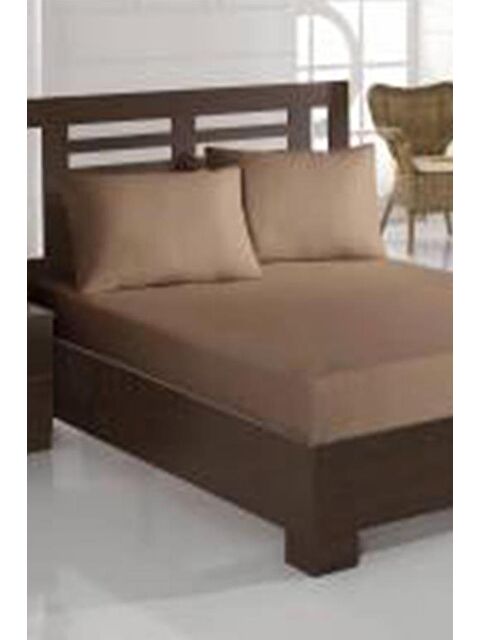 Çeyiz Diyarı Penye Çift Kişilik Lastikli Çarşaf Cappucino - S000486701-23173