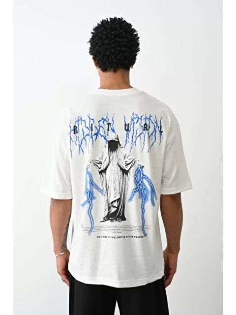 Jane's Unisex Baskılı Oversize T-Shirt - Beyaz - S000528261-20063