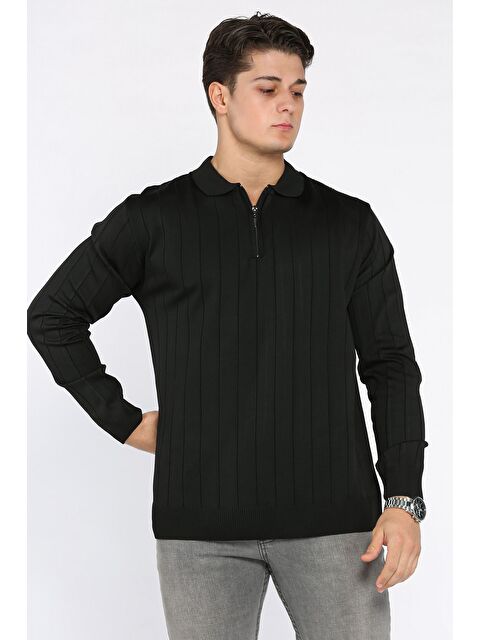 Mishar İtalia Polo Yaka Yarım Fermuarlı Erkek Triko Kazak - S000427917-19351