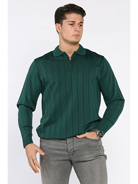 Mishar İtalia Polo Yaka Yarım Fermuarlı Erkek Triko Kazak - S000427917-18709