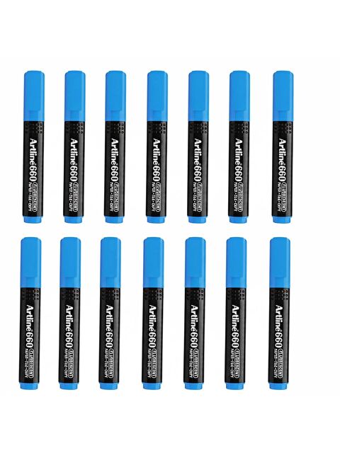 Artline Fosforlu Kalem Kesik Uç Neon Renkler Mavi 12 Adet - S000481726-17234