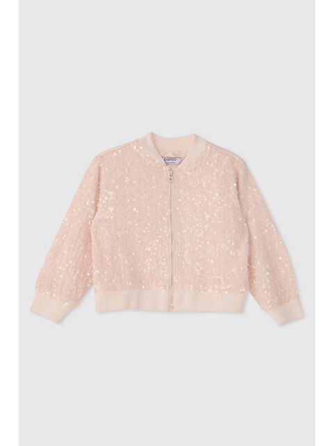 Panço Kız Bebek Pudra Payetli Bomber Ceket - S000525845-7152