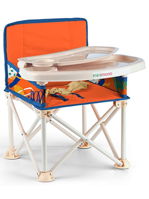 Minimono Büyük Boy Katlanır Portatif Mama Sandalyesi - Turuncu Standart - S000285711-37463