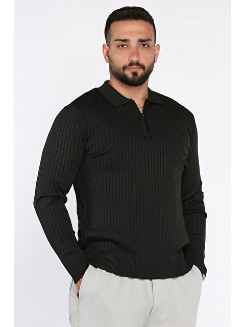 Mishar İtalia Erkek Polo Yaka Yarım Fermuarlı Triko Kazak - S000427920-19351