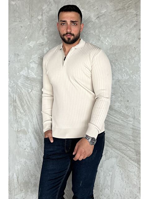 Mishar İtalia Erkek Polo Yaka Yarım Fermuarlı Triko Kazak - S000427920-25636