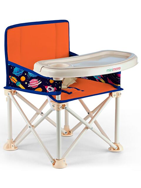Minimono Büyük Boy Katlanır Portatif Mama Sandalyesi - Turuncu Standart - S000285711-37466