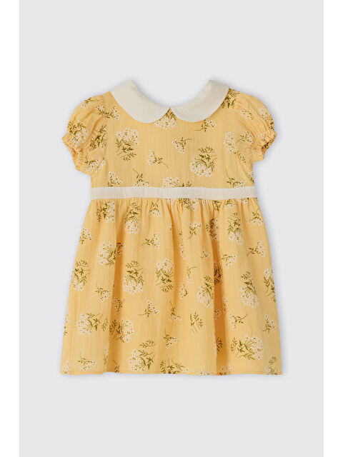 Panço Kız Bebek Desenli Sarı Müslin Elbise - S000525846-20072