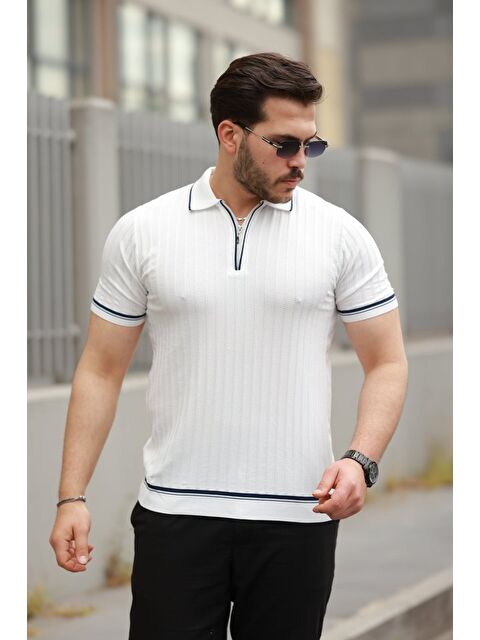 Jane's Erkek Fermuarlı Yakalı Kısa Kollu T-shirt - S000528265-20063