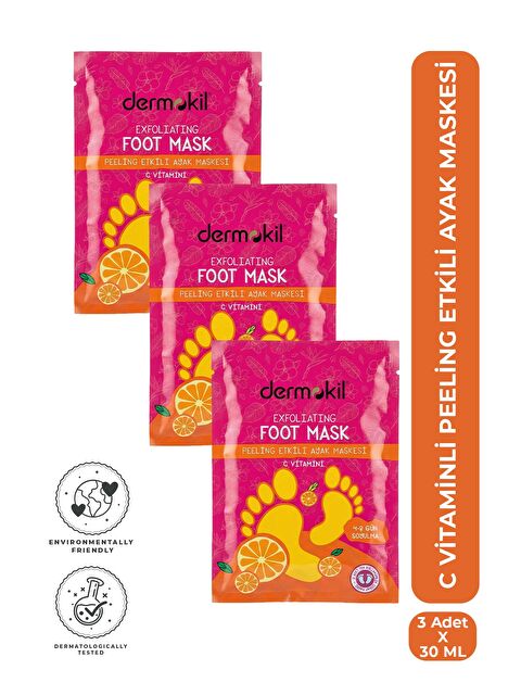 Dermokil C Vitaminli Peeling Etkili Soyulabilen Ayak Maskesi 30 ml x 3 Adet - S000508915-18