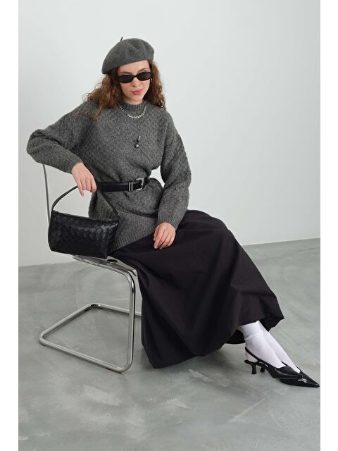 HE-QA Örümcek Örgülü Kazak Antrasit - S000422570-29666