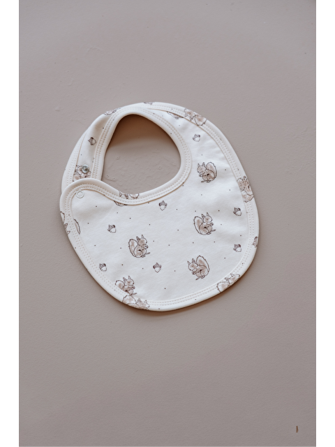 Oh La La Koala For Little Ones Krem Sincap Baskılı Çıt Çıtlı Bebek Önlük