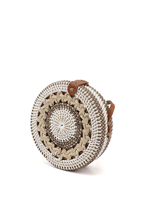 GÖNDERİ(R) Kadın BEJ-KAHVERENGİ Hasır Örgülü Uzun Askılı Omuz Çantası