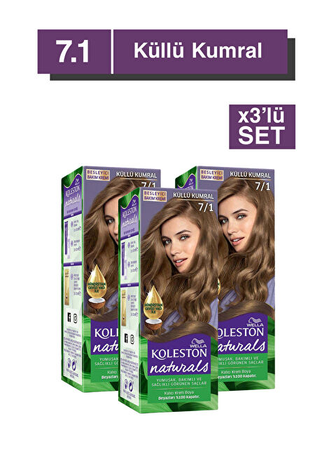 Wella Koleston Naturals Saç Boyası 7/1 Küllü Kumral x3'lü Set - S000273433-10231