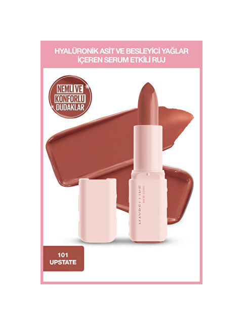 Maybelline New York Serum Etkili Hyalüronik Asit ve Besleyici Yağ İçeren Ruj - 101 Upstate - S000488993-26865