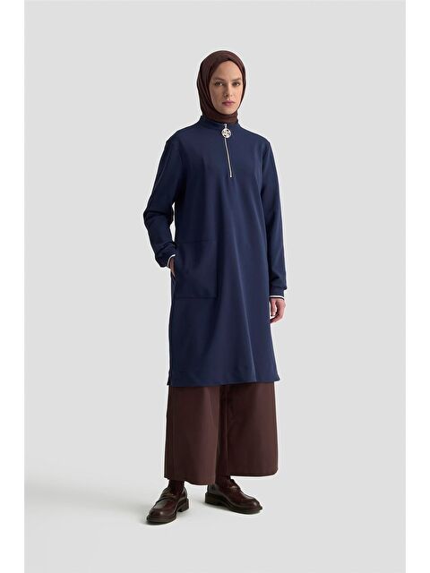 ARMİNE Cep Detaylı Basic Tunik 25Kt1453 Lacivert - S000466869-21164