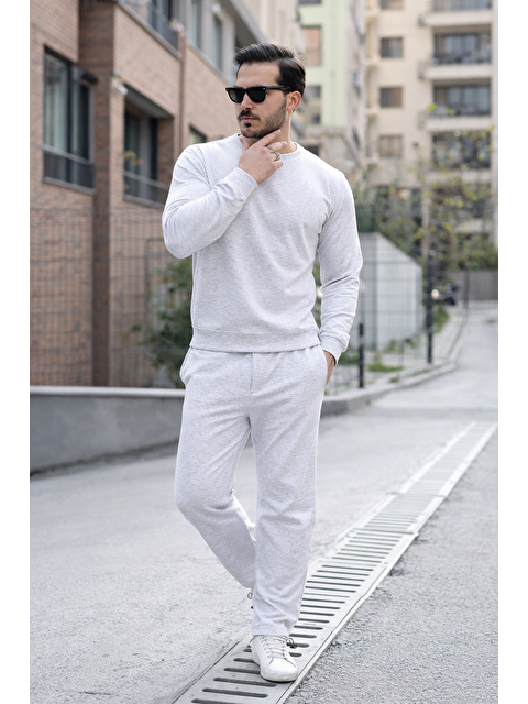 Comstar Erkek Pamuklu Bisiklet Yaka Dar A.Gri Eşofman Takımı