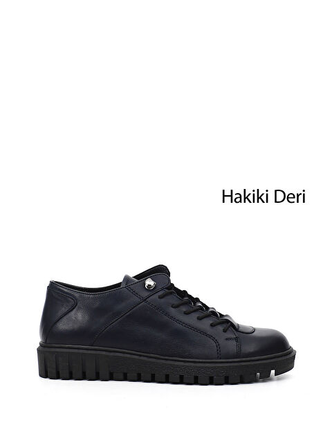 GÖNDERİ(R) Kadın AÇIK LACİVERT Bağcıklı Hakiki Deri Sneaker - S000498876-19459
