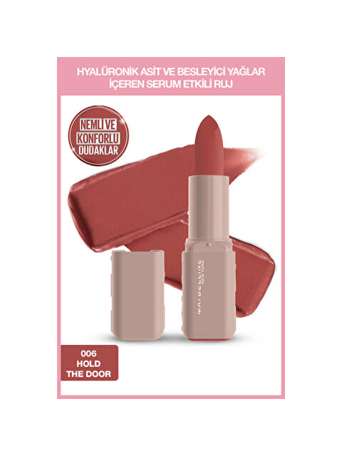 Maybelline New York Serum Etkili Hyalüronik Asit ve Besleyici Yağ İçeren Ruj - 006 Hold The Door - S000488994-26865
