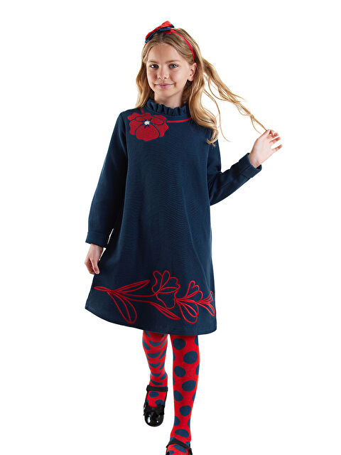 Denokids Gelincik Kız Çocuk Lacivert Elbise - S000417779-21164