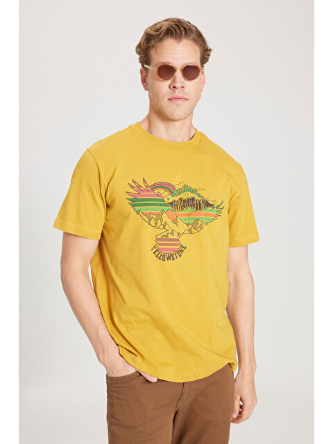 Wrangler Regular Fit Normal Kesim %100 Pamuk Bisiklet Yaka Sarı Tişört - S000530608-20072