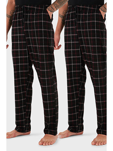 Buratti Pamuklu Regular Fit Normal Bel Düz Paça Cepli 2'li Paket %100 Pamuk Pijama Altı 6574003S2 - S000450991-37425