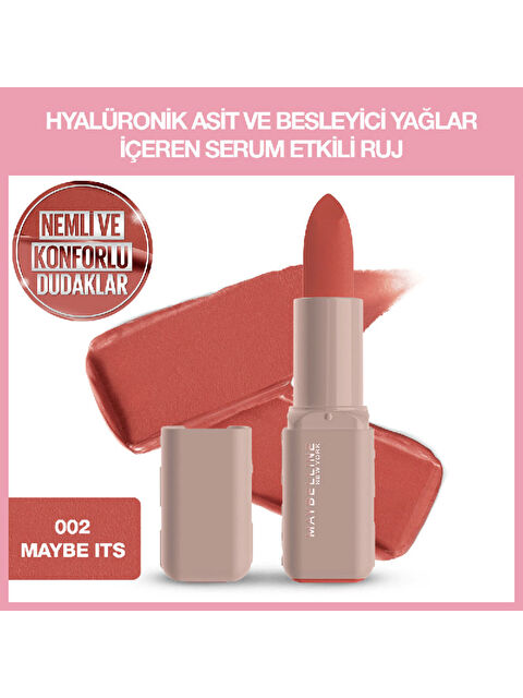 Maybelline New York Maybelline NY Serum Etkili Hyalüronik Asit ve Besleyici Yağ İçeren Ruj - 002 Maybe It's - S000488999-26865