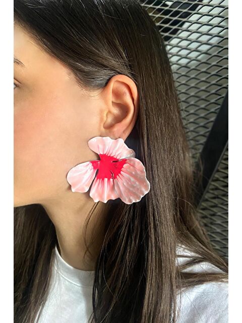 New Obsessions Orkide Büyük metal Çiçek küpe - S000380489-20024