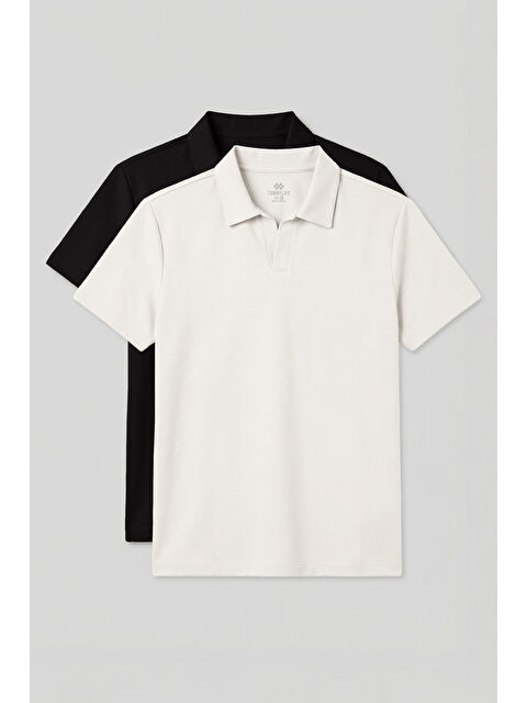 Tommylife Rahat Form Polo Yaka 2'li Paket Tişört- 88496