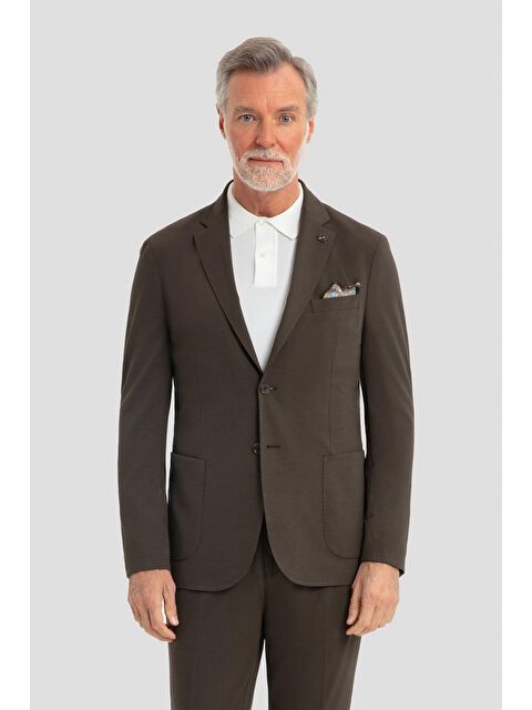 Sabri Özel Mono Yaka Modal Karışımlı Takım Elbise Koyu Haki - S000486392-19294